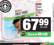 Spar Toilet Tissue 2 Ply-9s Per Pack
