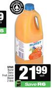 Spar Brust Dairy Fruit Juice Blend-2Ltr Each