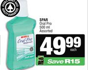 Spar Oral Pro Assorted-500ml Each