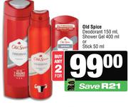 Old Spice Deodorant 150ml. Shower Gel 400ml Or Stick 50ml-For Any 2  