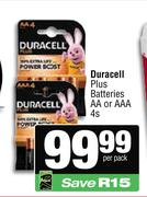 Duracell Plus Batteries (AA Or AAA)-4s Per Pack