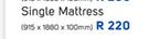 Budget Foam Single Mattress 915x1880x100mm