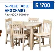 5 Piece Table And Chairs Raw 900x900mm