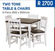 Two Tone 5 Piece Table & Chairs 900x900mm