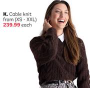 Cable Knit From (XS-XXL)-Each