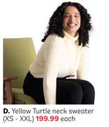 Yellow Turtle Neck Sweater (XS-XXL)-Each