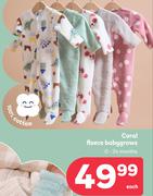    Coral Fleece Baby Grows 0-24 Months-Each