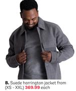 Suede Harrington Jacket From (XS-XXL)-Each