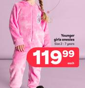 Younger Girls Onesies Size 2-7 Years