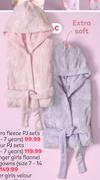 Younger Girls Flannel Fleece Gowns Size 7-14 Years