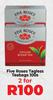 Five Roses Tagless Teabags-For 2 x 100s Pack
