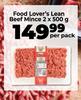 Food Lover's Lean Beef Mince-2 x 500g Per Pack