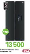 Defy 496Ltr Black Glass SxS Fridge DFF456 20-576