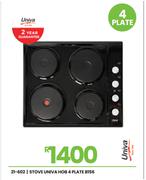 Univa 4 Plate Hob Stove B156 21-602