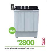 Defy 9Kg T/T WHT W/Machine DTT169 22-321