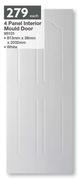 4 Panel Interior Mould White Door 813mm x 38mm x 2032mm