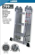 Accent Aluminium Multi Fold Up Step Ladder-Each