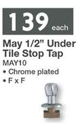 Splashworks May 1/2" Under Tile Stop Tap Chrome Plated MAY10-Each
