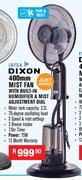 Dixon 400mm Mist Fan With Built-In Humidifier & Mist Adjustment Dial LB-FS-A