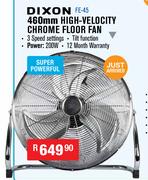 Dixon 460mm High-Velocity Chrome Floor Fan FE-45