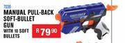Manual Pull Back Soft Bullet Gun With 10 Soft Bullets 7036