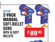 2 Pack Manual Soft Bullet Guns With 10 Soft Bullets ZC7110