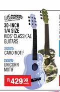 Sanchez Discovery 30 Inch 1/4 Size Kids Classical Guitar Unicorn Motif SG3016-Each