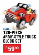 128 Piece Army Style Truck Block Set 25448