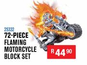 72 Piece Flaming Mtorcycle Block Set 25332