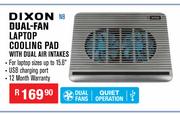 Dixon Dual Fan Laptop Cooling Pad With Dual Air Intakes N8