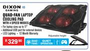 Dixon Gaming Quad Fan Laptop Cooling Pad With 4 Speed Modes K9