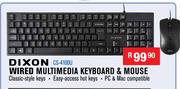 Dixon Wired Multimedia Keyboard & Mouse CS-4100U
