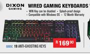 Dixon Gaming Wired Gaming Keyboard With Adjustable RGB Lighting 19 Anti Ghosting Keys G065C