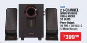 Dixon 2.1 Channel With FM Radio, USB & Micro SD Slots CS08