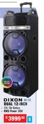 Dixon Dual 12" Bluetooth Trolley Speakers With Integrated Handle & Wheels NB-122