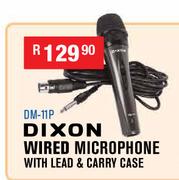 Dixon Wired Microphone With Lead & Carry Case DM-11P