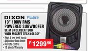 Dixon 10" 100W RMS Powered Subwoofer Slim Underseat Sub With Mosfet Technology PYUASW10