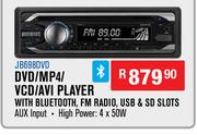 Jebson DVD/MP4/VCD/AVI Player With Bluetooth, FM Radio, USB & SD Slots JB698DVD