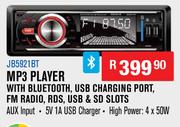 Jebson MP3 Player With Bluetooth, USB Charging Port, FM Radio, RDS, USB & SD Slots JB5921BT