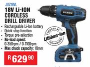 Dixon 18V Li-Ion Cordless Drill Driver JOZ18VL
