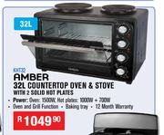 Mber 32L Countertop Oven & Stove With 2 Solid Hot Plates KHT32