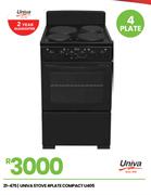 Univa 4 Plate Compact Stove U405