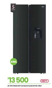 Special Defy 496L SxS Black Glass Fridge DFF456 20-576 — m.guzzle
