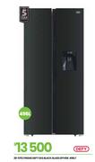 Defy 496L SxS Black Glass Fridge DFF456 20-576