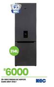 KIC 314Ltr Dark Grey Fridge KBF635