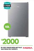 Mora 92Ltr Metallic Bar Fridge M125RTS