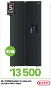 Defy 496L SxS Black Glass Fridge DFF456 20-576