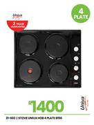 Univa 4 Plate Hob Stove B156 21-602