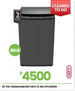 Defy 8kg T/L MET W/Machine DTL165/156 22-316