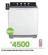 Defy 18Kg T/T White Washing Machine DTT180 22-281